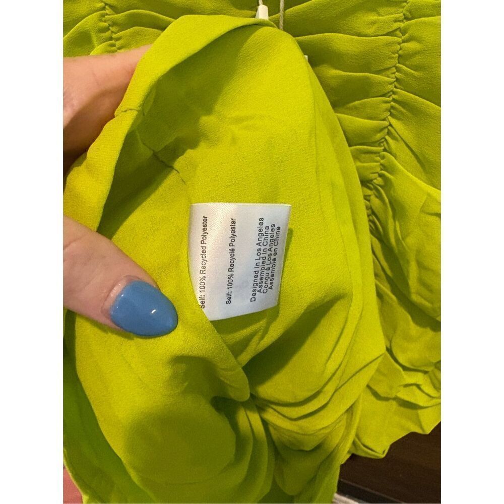 NWT For Love & Lemons Lorlai Green Ruched Bodycon Mini Dress Size Small - Picture 9 of 9